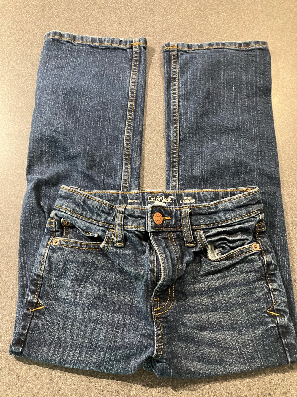 Cat & Jack Indigo Slim Straight Men’s Jeans with Contrast Stitching